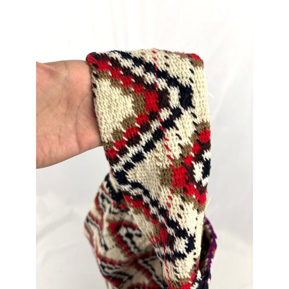 VTG Handmade Crocheted Hand Woven Purse Zigzag - Picture 11 of 16